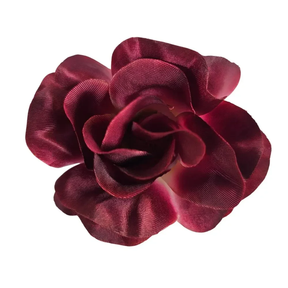 100 Wine Red Satin Rose Heads Stemless Wedding Floral Craft DIY 2.5in Burgundy